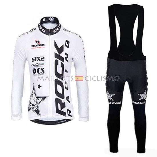 2019 Maillot Rock Racing SIDI Tirantes Mangas Largas Blanco Negro